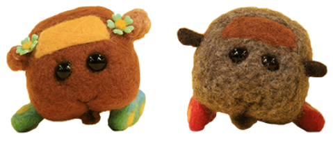 Choco (a hazelnut brown Molcar) and Teddy (a chocolate brown Molcar).
